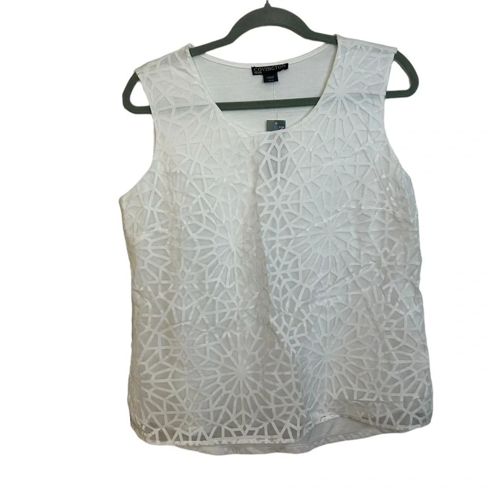 Nwt Covington Geometric White Tank